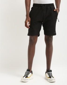 slim fit shorts with drawstring waist