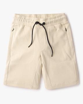 slim fit shorts with drawstring waist