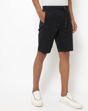 slim fit shorts with zip pockets