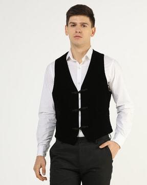 slim fit single-breasted blazer waistcoat