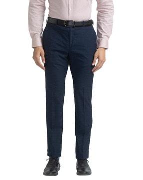 slim fit single-pleat trousers