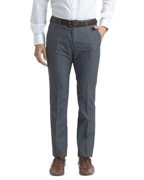 slim fit single-pleat trousers