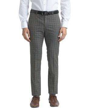 slim fit single-pleat trousers