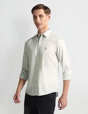 slim fit solid shirt