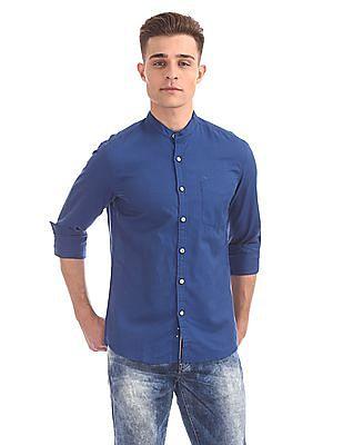 slim fit solid shirt