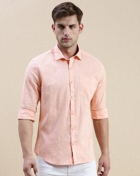 slim fit spared collar shirt