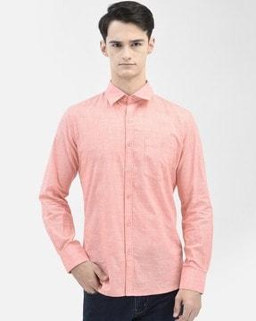 slim fit spread-collar shirt