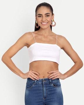 slim fit square-neck tube top