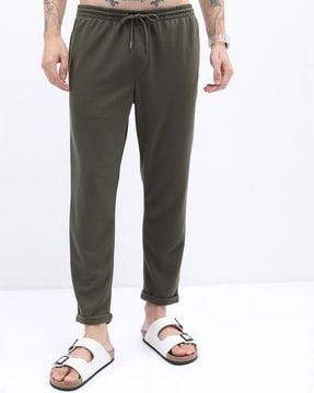 slim fit straight track pants