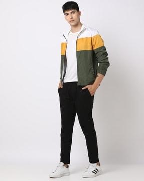 slim fit straight track pants