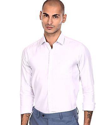 slim fit striped formal shirt