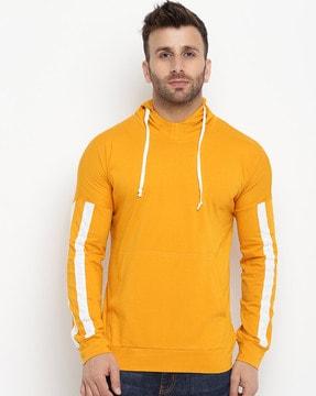 slim fit striped hooded t-shirt