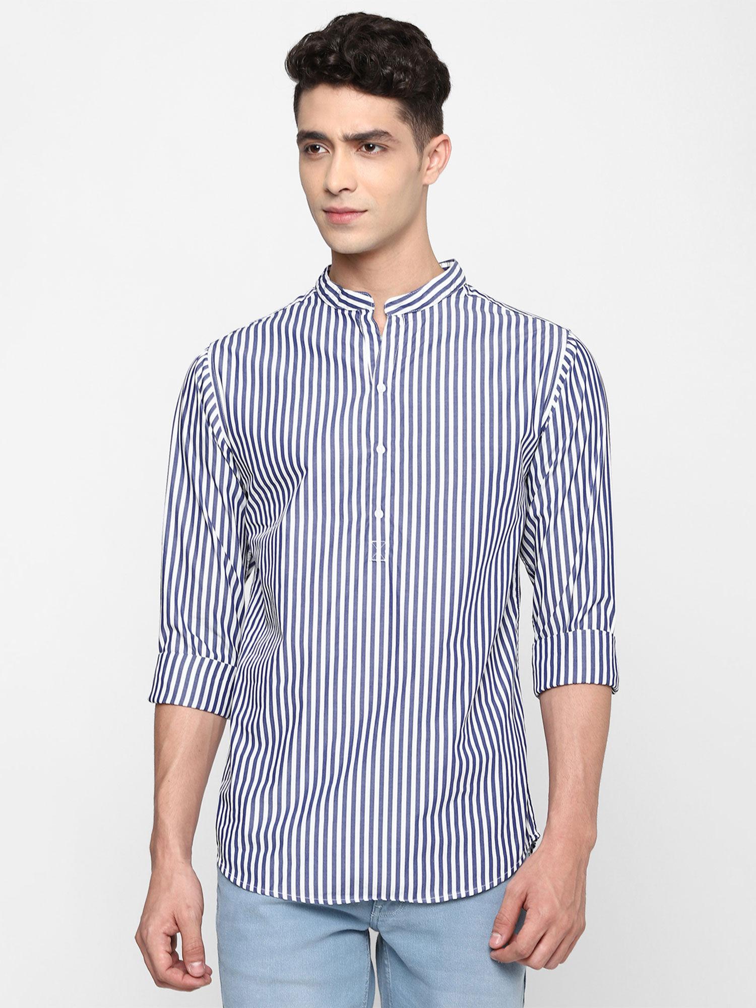 slim-fit striped shirt