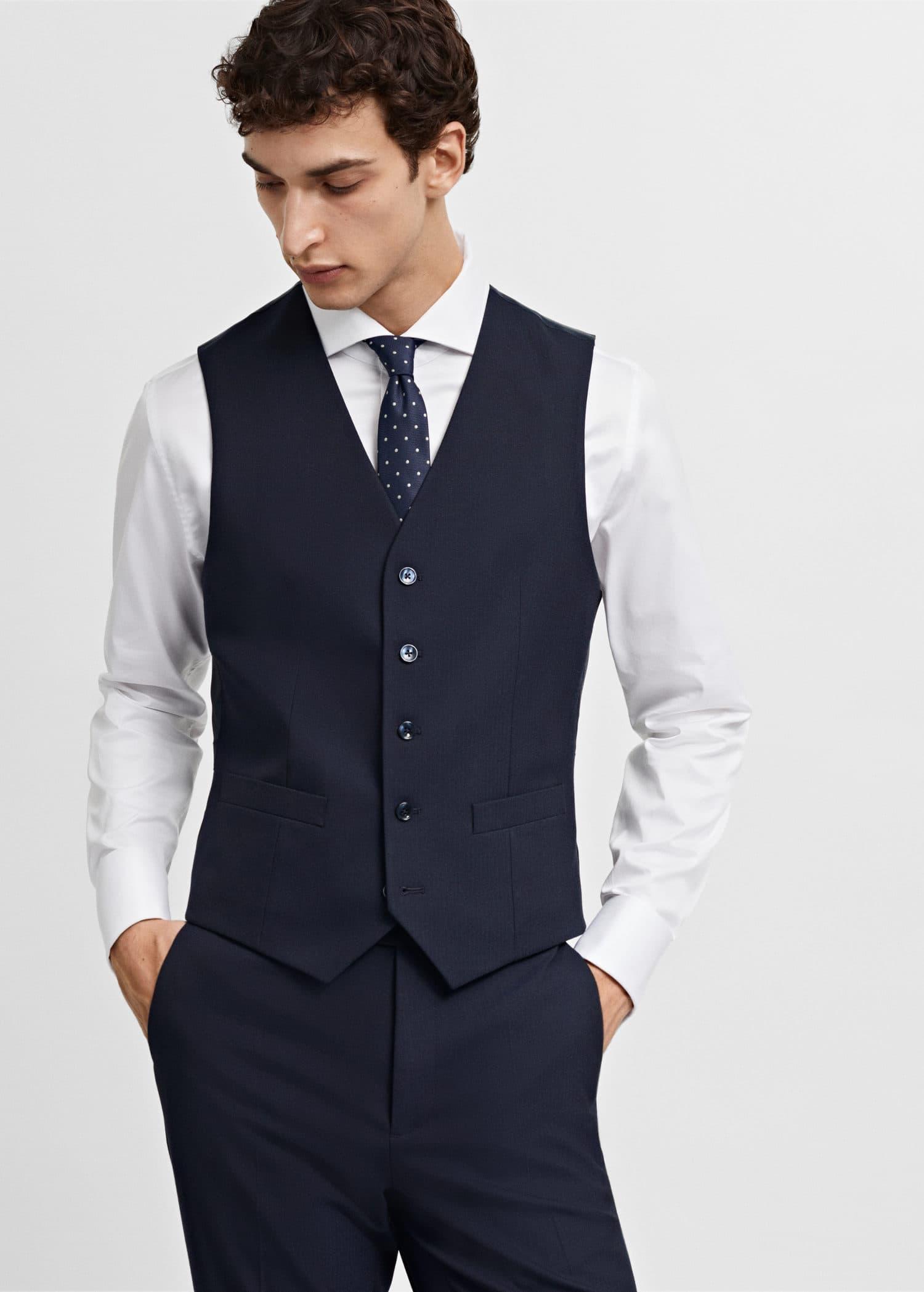 slim-fit suit waistcoat