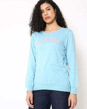 slim fit sweatshirt with embossed typography