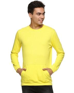 slim fit sweatshirt with kangaroo pocket