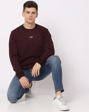 slim fit sweatshirt with placement logo print