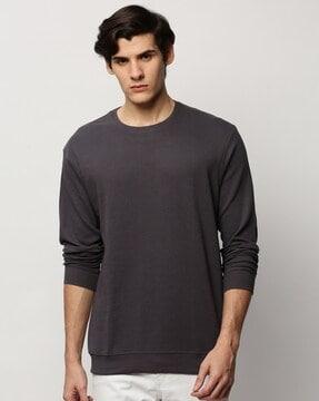 slim fit sweatshirt with ribbed hems