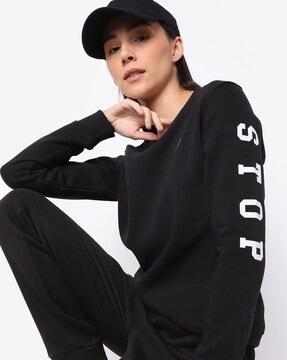 slim fit sweatshirt with typographic print