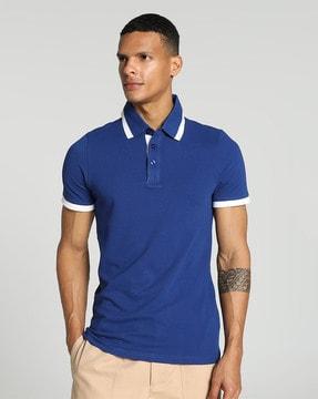 slim fit t-shirt with pique tipping