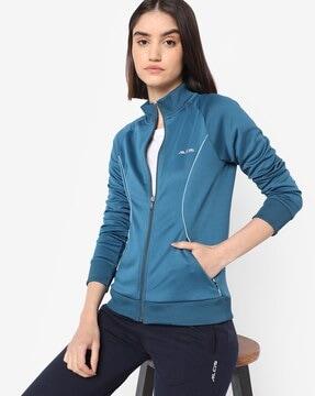 slim fit track jacket with insert pockets