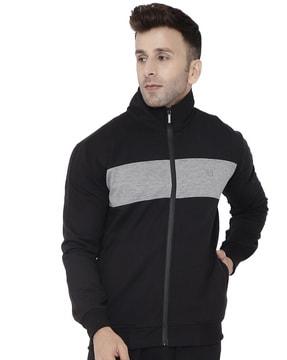 slim fit track jacket with insert pockets