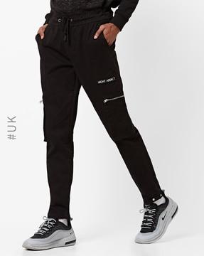 slim fit track pants with cargo pockets