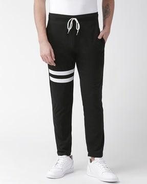 slim fit track pants with contrast panels