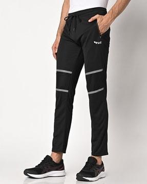 slim fit track pants with contrast stripes