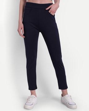 slim fit track pants with elasticated waist