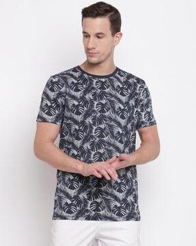 slim fit tropical print t-shirt