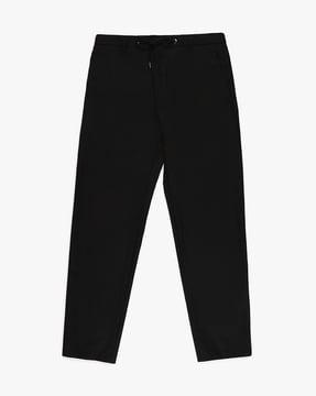 slim fit trousers in melange virgin wool