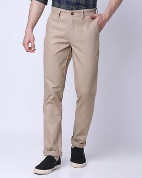 slim-fit trousers with 5-pocket styling