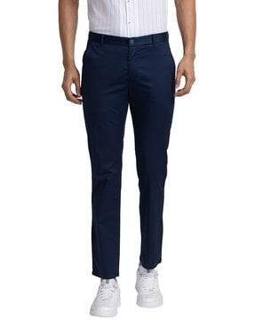 slim fit trousers with inserted pockets