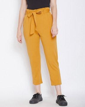 slim fit trousers with tie-up