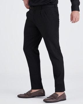 slim fit trousers with welt pockets