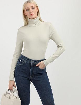 slim fit turtle neck rib t-shirt