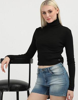 slim fit turtle neck rib t-shirt