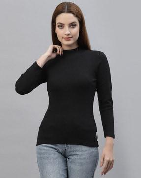 slim fit turtle-neck top