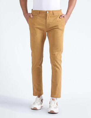 slim fit twill trousers