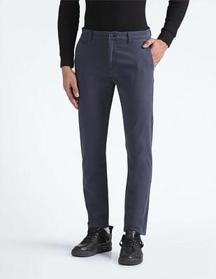 slim fit twill trousers