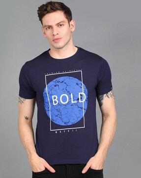 slim fit typographic print crew-neck t-shirt