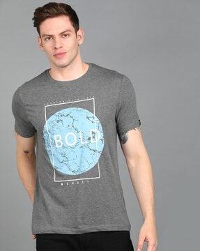 slim fit typographic print crew-neck t-shirt