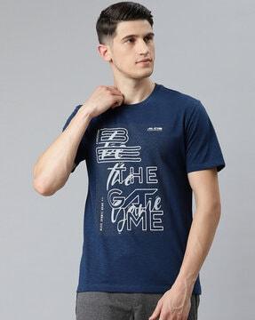 slim fit typographic print crew-neck t-shirt