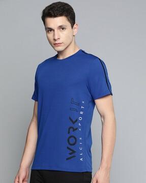 slim fit typographic print crew-neck t-shirt