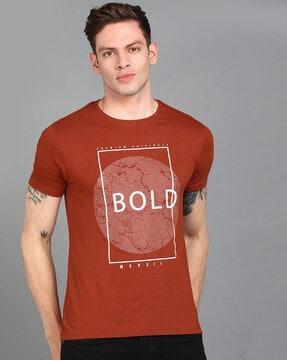 slim fit typographic print crew-neck t-shirt