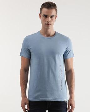 slim fit typographic print crew-neck t-shirt