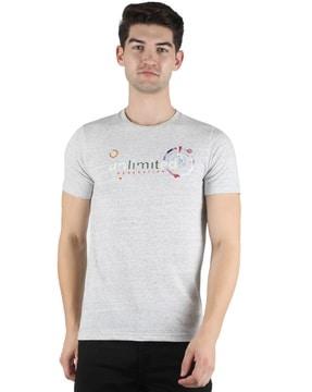 slim fit typographic print crew-neck t-shirt