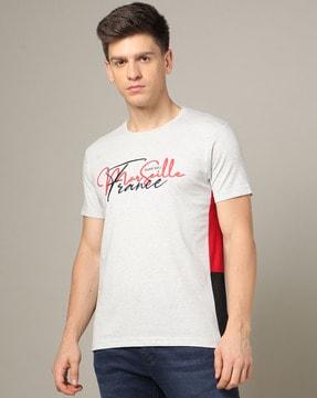 slim fit typographic print crew-neck t-shirt