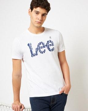 slim fit typographic print crew-neck t-shirt